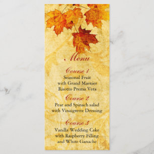 automne marron feuille menu mariage