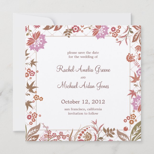 Automne Medley Enregistrer la carte Mariage Date (Devant)
