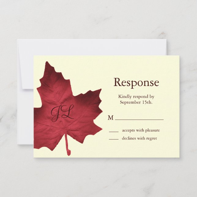 Automne Monogramme RSVP (rouge) (Devant)