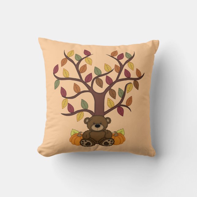 Automne Ours En Fouet Jeu Oreiller Décor À La Mais (Recto)
