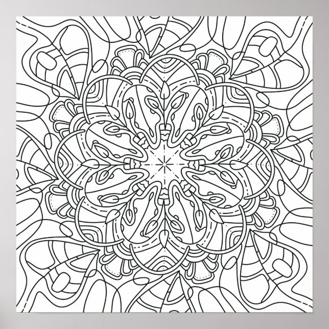 Automne paisible : Affiche de coloriage de feuilla (Devant)