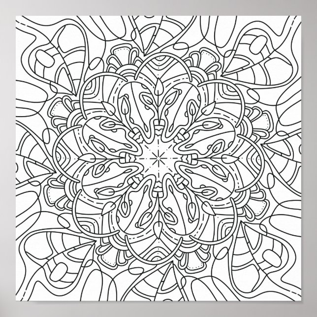Automne paisible : Poster coloriage du feuillage d (Devant)