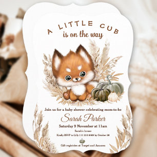 Automne Petit Fox Baby shower Invitation