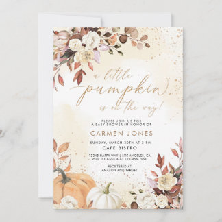Automne Petite Citrouille Invitation Baby shower