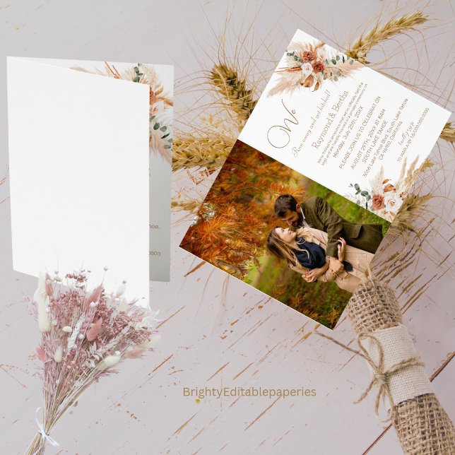 Automne Photo Elopement Faire-part Invitation (Créateur téléchargé)