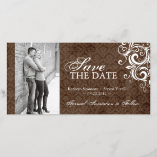 Automne Photo Enregistrer La Date Invitation