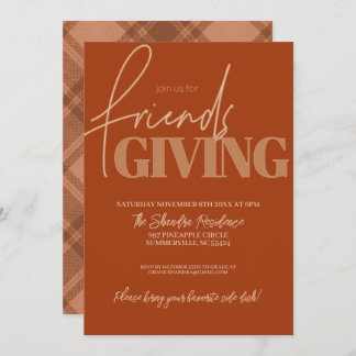 Automne Plaid Friendsgiving Invitation