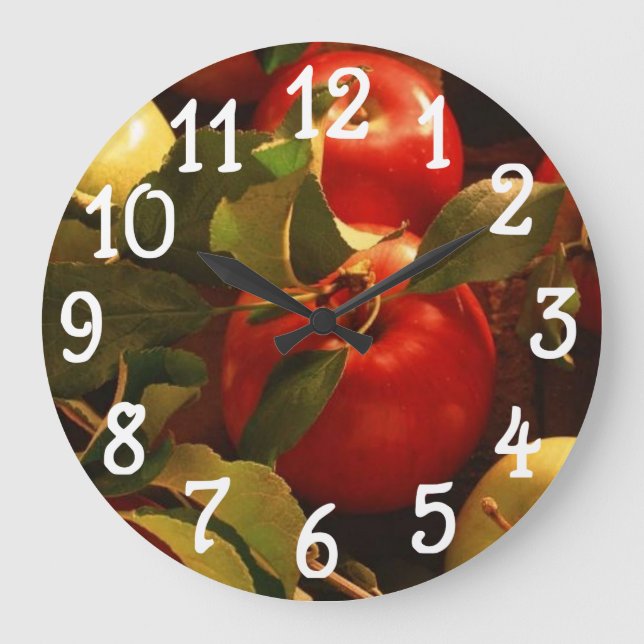 Automne Pommes Design Cuisine Mur Horloge (Recto)