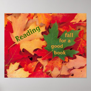 Automne pour une bonne affiche de lecture de livre