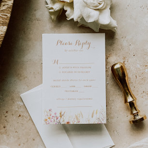 Automne Pré Fleur Sauvage Mariage Menu Choix RSVP