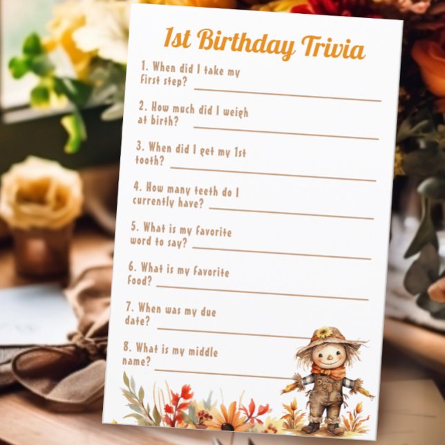 Automne Premier Anniversaire Trivia Jeu (Créateur téléchargé)