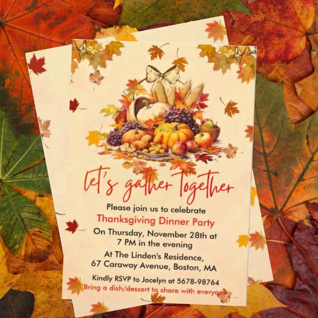 Automne produire Thanksgiving Party Invitation (Créateur téléchargé)