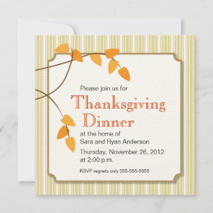 Automne quitte Thanksgiving Dîner Invitation