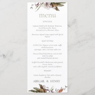 Automne Romance Arch Floral Mariage Menu