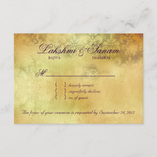 Automne RSVP Mariage Carte de réponse Feuilles vio