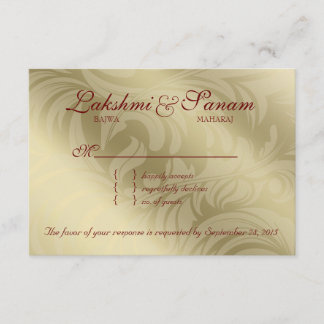 Automne RSVP Mariage Répondre carte Fils