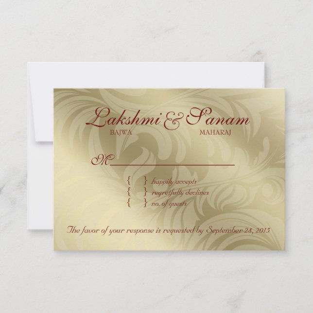 Automne RSVP Mariage Répondre carte Fils (Devant)