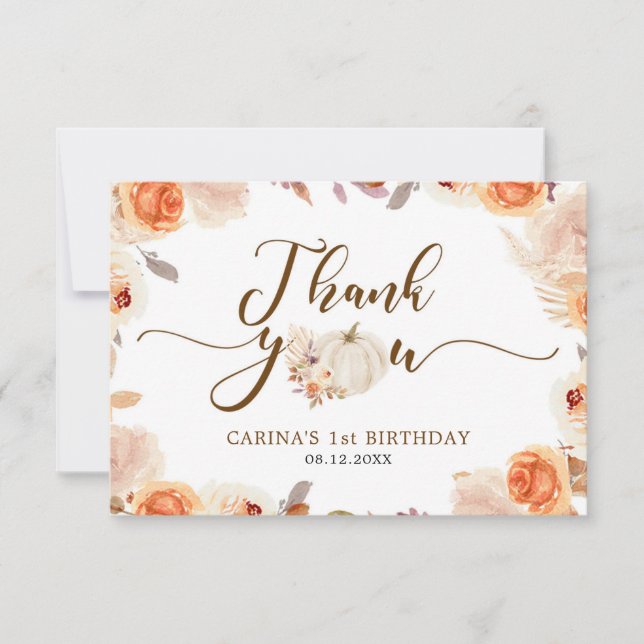 Automne Rustique Citrouille Onederday Merci d'anni (Devant)