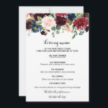 Automne Rustique Éblouissant Burgundy Kissing Menu<br><div class="desc">Cet automne,  un menu de baisers bordeaux éblouissant et rustique est parfait pour une réception de mariage moderne. Le design est composé de fleurs bordeaux,  rouges,  navales,  bleues et rousses rayonnantes et gracieuses peintes à la main,  inspirant la beauté naturelle.</div>
