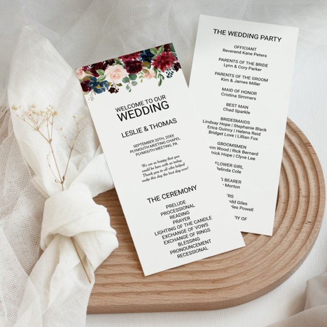 Automne Rustique Éblouissant Programme de Mariage  (Créateur téléchargé)