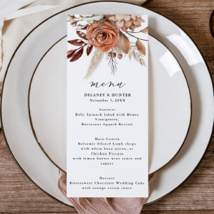 Automne Rustique Floral Mariage Haut Menu