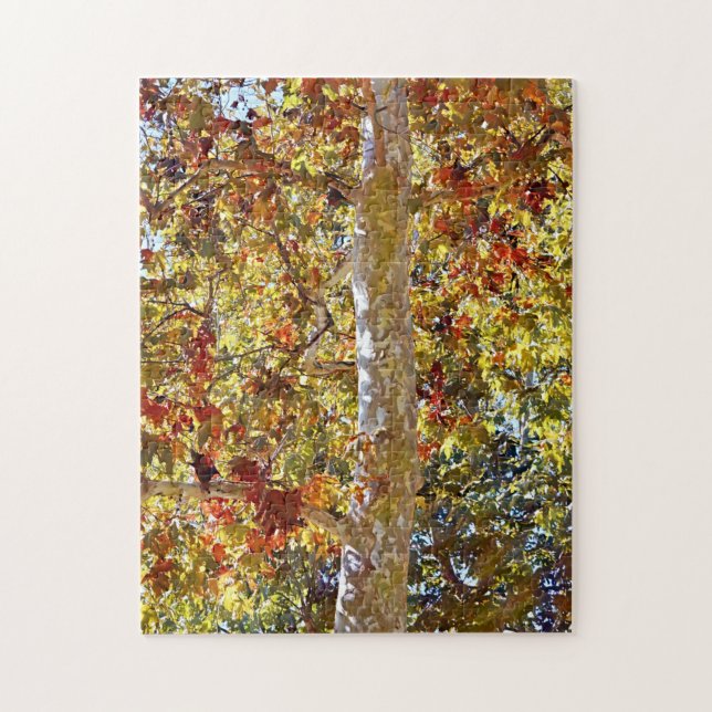 Automne Saison Automne Sycamore Tree Art Puzzle (Vertical)