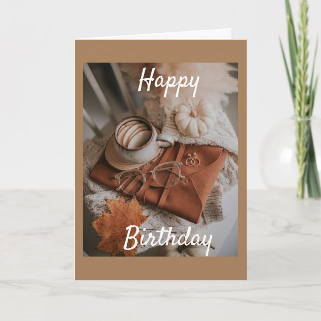 AUTOMNE *SOUHAITS D'ANNIVERSAIRE* CARTE DE FILLE (Devant)