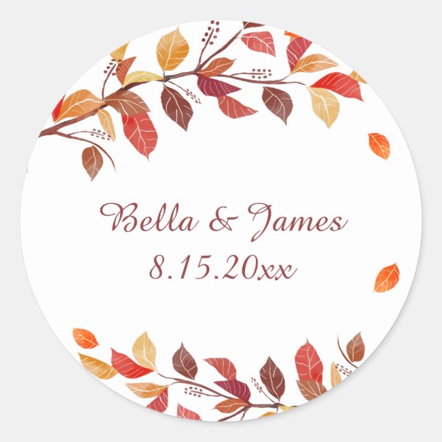 Automne Stickers Mariage Feuilles Automne (Devant)