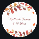 Automne Stickers Mariage Feuilles Automne<br><div class="desc">Stickers Mariage Feuilles Automne</div>