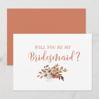 Automne Terracotta Floral Bridesmaid Proposition