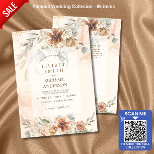 Automne Terracotta Floral Pampas MARIAGE