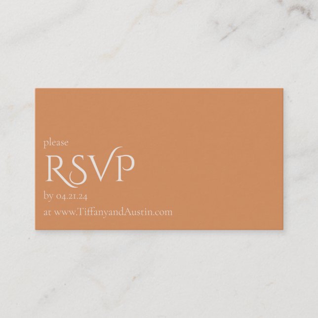 Automne Terracotta moderne mariage carte RSVP (Devant)