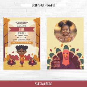 Automne Thanksgiving Anniversaire Photo Invitation