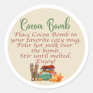 AUTOMNE THÈME Le cacao étiquettes de la bombe. BOM