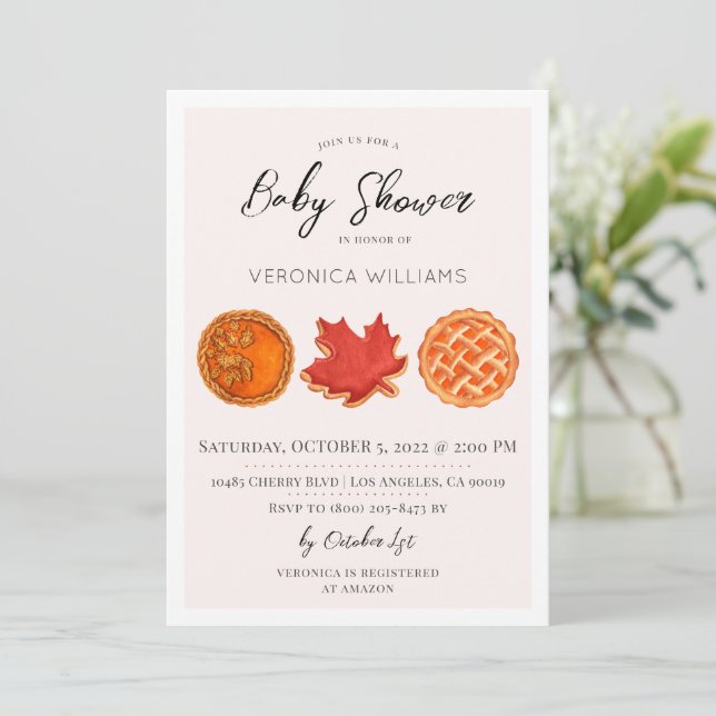 Automne Traitements Baby shower Invitation (Debout devant)