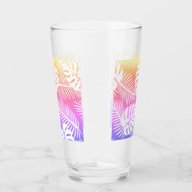 automne tropical, verres motif de feuilles d'été (Gauche)