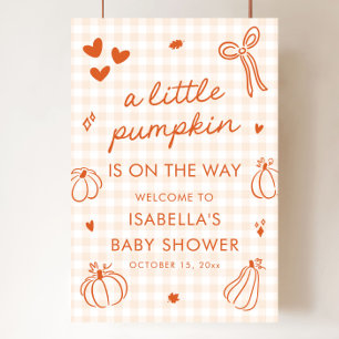 Automne Un Baby shower un peu Citrouille Affiche d