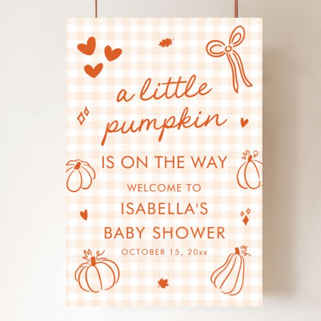 Automne Un Baby shower un peu Citrouille Affiche d (Fall A Little Pumpkin Baby Shower Welcome Sign)