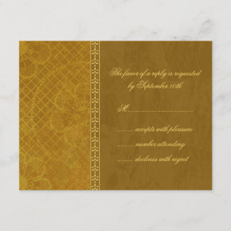 Automne vert floral vintage élégant mariage rsvp
