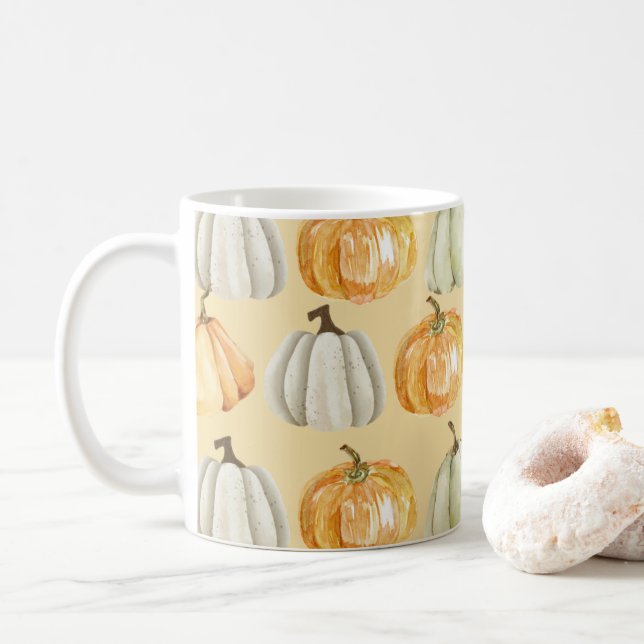 Automne vintage Automne Orange Citrouille Cosy Mug (Avec donut)