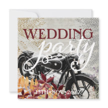 Automne Vintage Moto Mariage Invitations