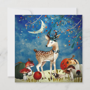 Automne Woodland Friends Deer Forest Illustration