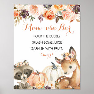 Automne Woodland Girl Game Momosa Bar Poster