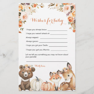 Automne Woodland Oh Baby shower veut pour bébé