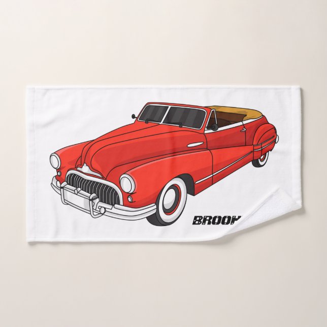 Automobile classique rouge 1948 (Serviette à main)