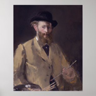 Autoportrait avec la palette par Manet - affiche