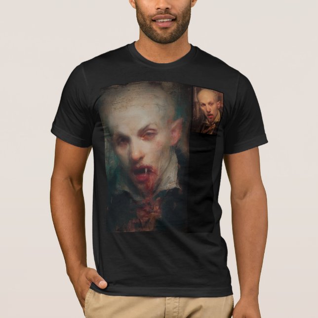 Autoportrait — T-Shirt d'art de Vampire Gothique (Devant)