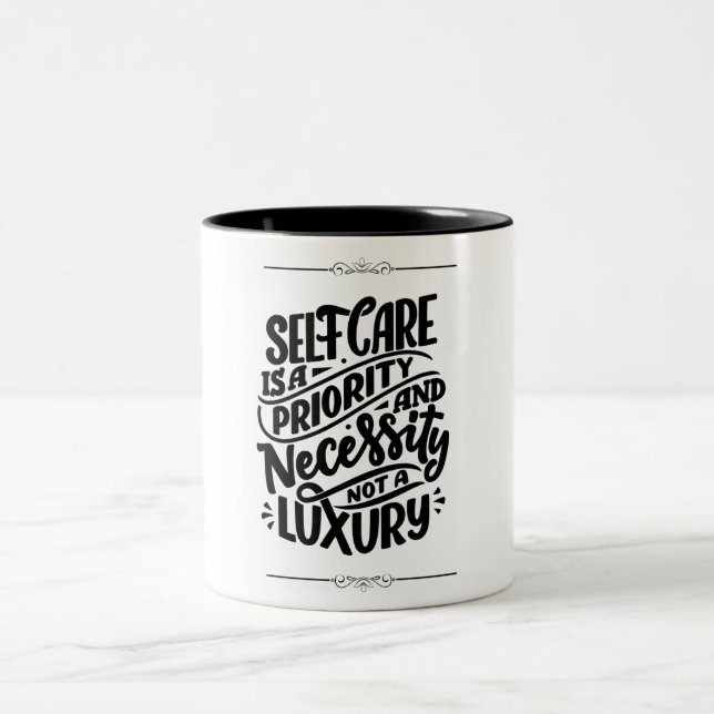 Autosoin Noir minimaliste Citations Mug (Centre)