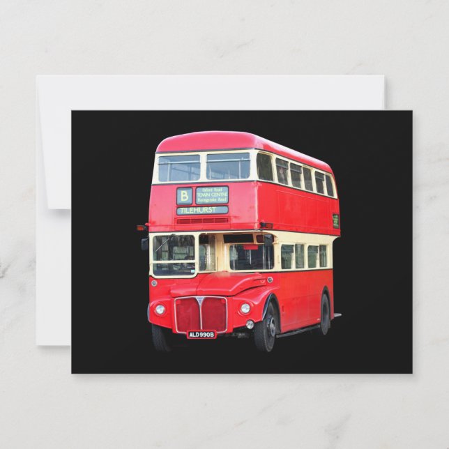 Autour de 1950, vieux bus rouge de Londres (Devant)