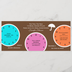 Autour de l'horloge Invitation de la douche nuptia